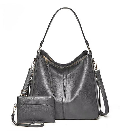 Caprielle - Elegant leather bag with large capacity and side pockets