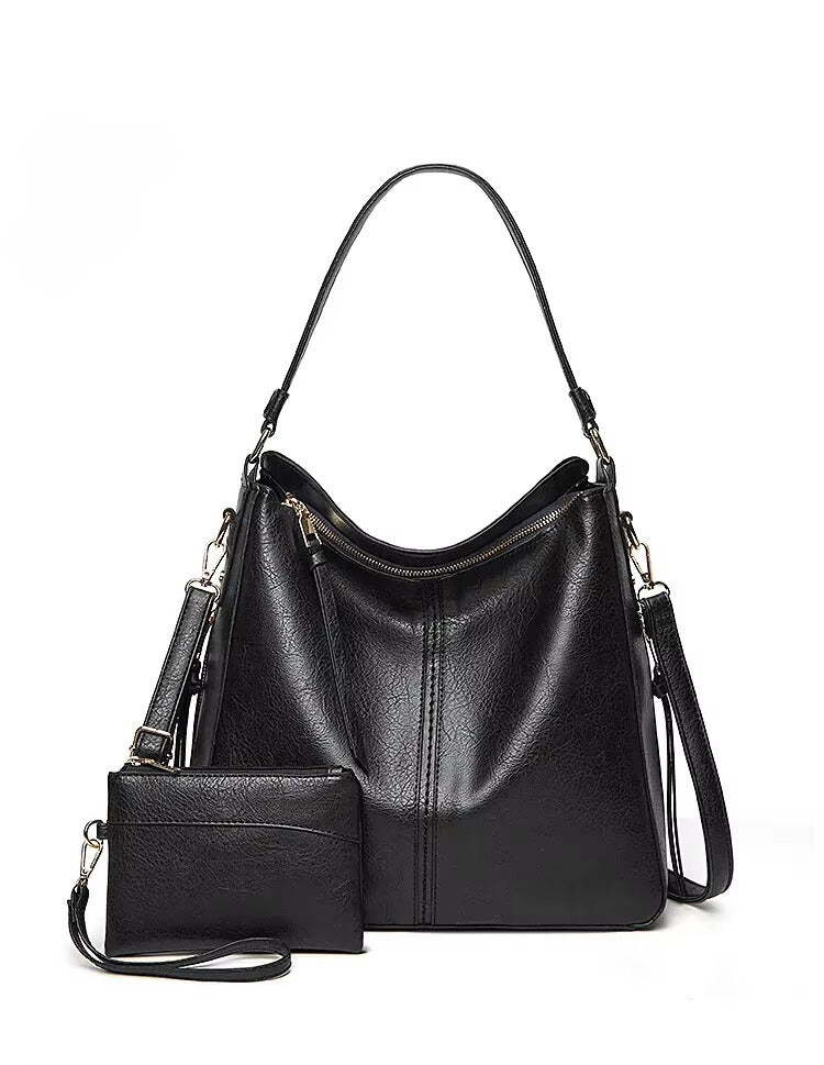 Caprielle - Elegant leather bag with large capacity and side pockets