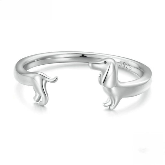 Aurelya™ | Dachshund Silver Cuff Ring