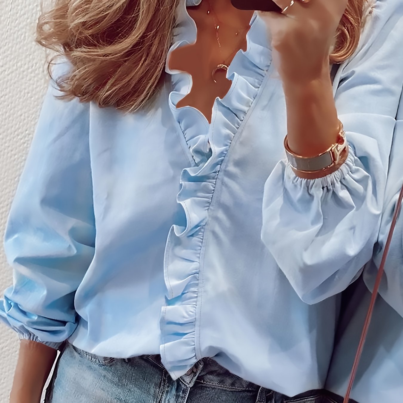 Anelise™ | Ruffled V-Neck Blouse