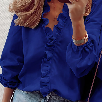 Anelise™ | Ruffled V-Neck Blouse