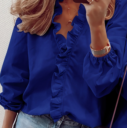 Anelise™ | Ruffled V-Neck Blouse