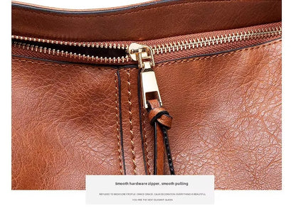 Caprielle - Elegant leather bag with large capacity and side pockets