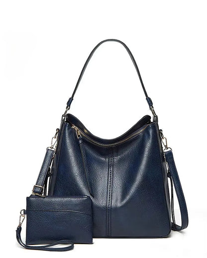 Caprielle - Elegant leather bag with large capacity and side pockets