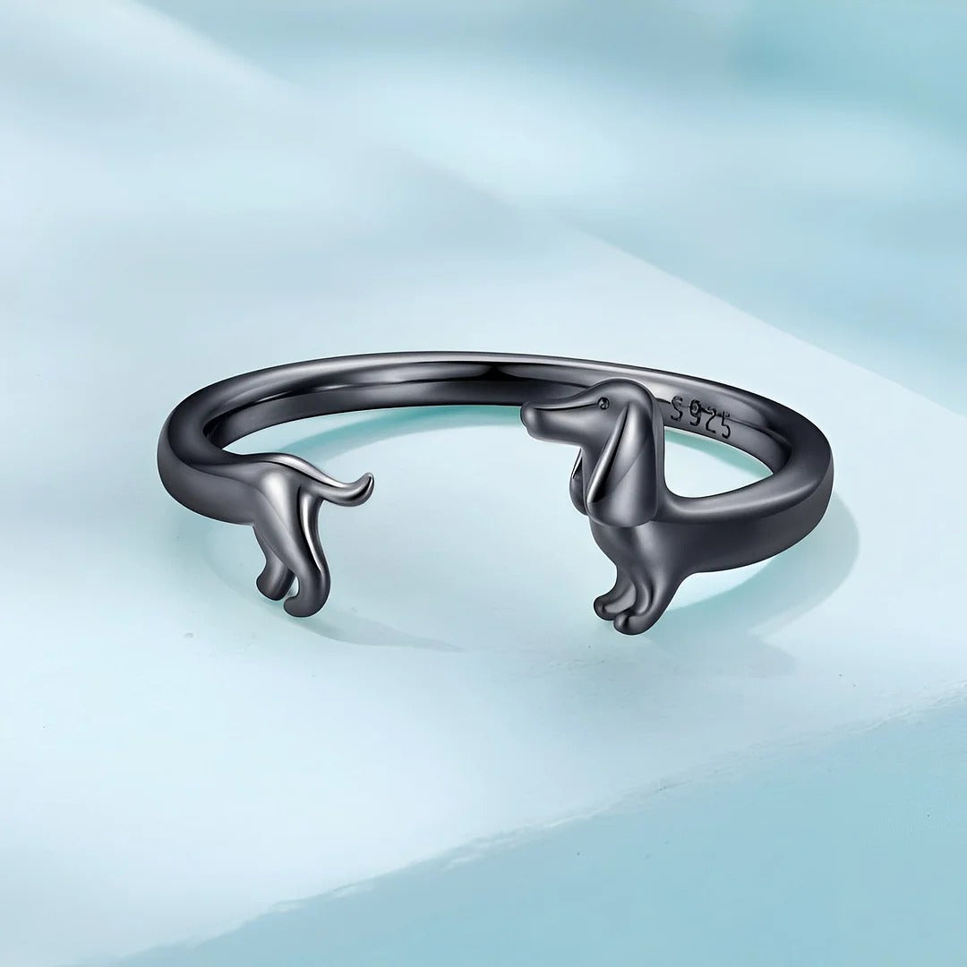 Aurelya™ | Dachshund Silver Cuff Ring