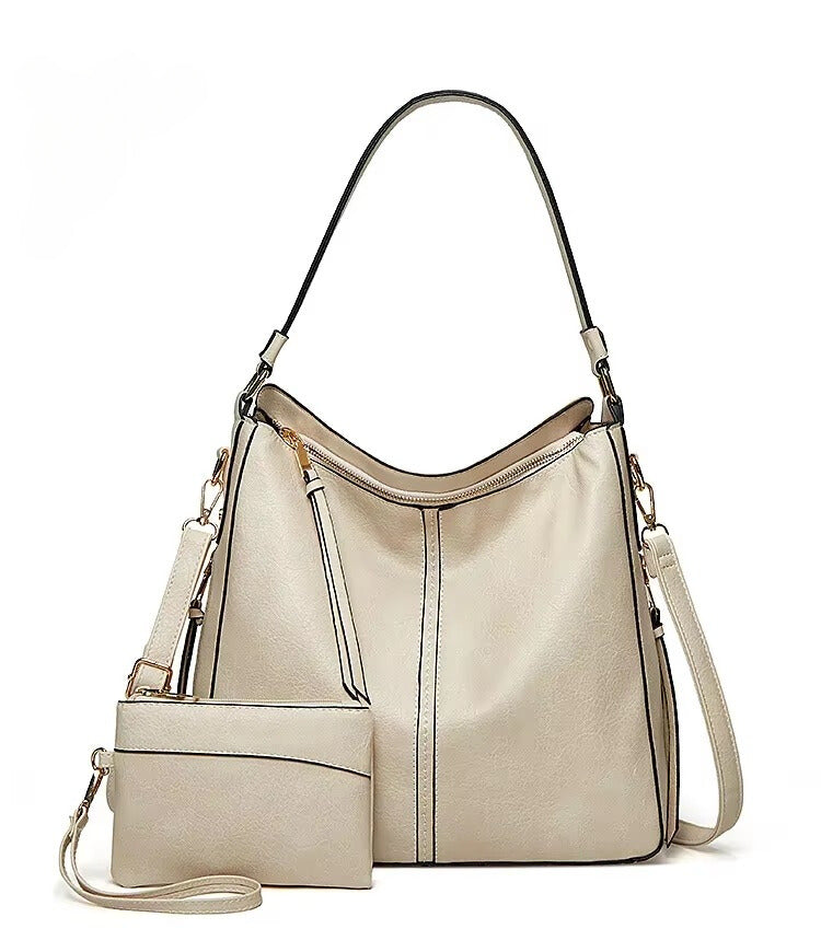 Caprielle - Elegant leather bag with large capacity and side pockets